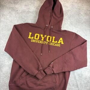 Loyola University Champion Hoodie Mens M Maroon Burgundy College Preppy